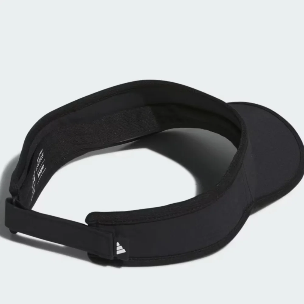 Adidas Black Sports Visor with Curved Brim and Adjustable Strap